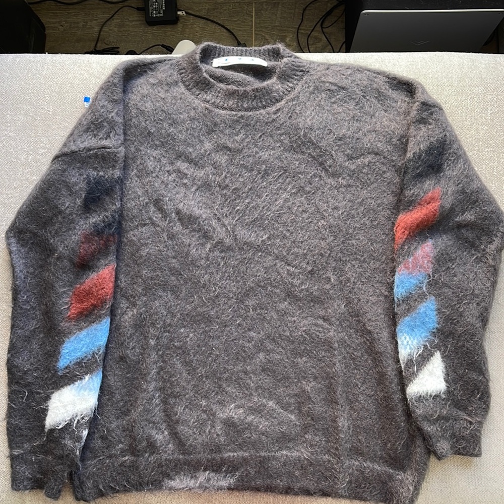 Off-White Mohair/Wool Logo Sweater (Large) LNWT